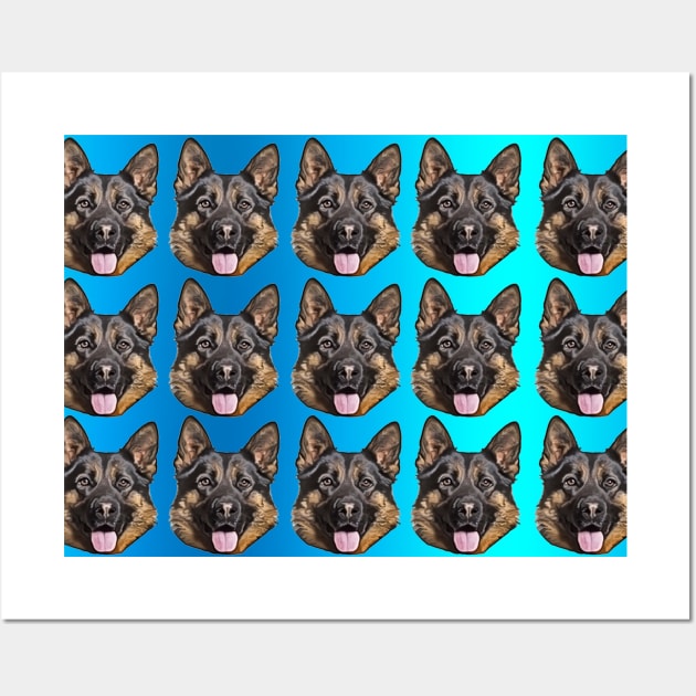 german shepherd funny face mask gift Wall Art by T-shirt verkaufen